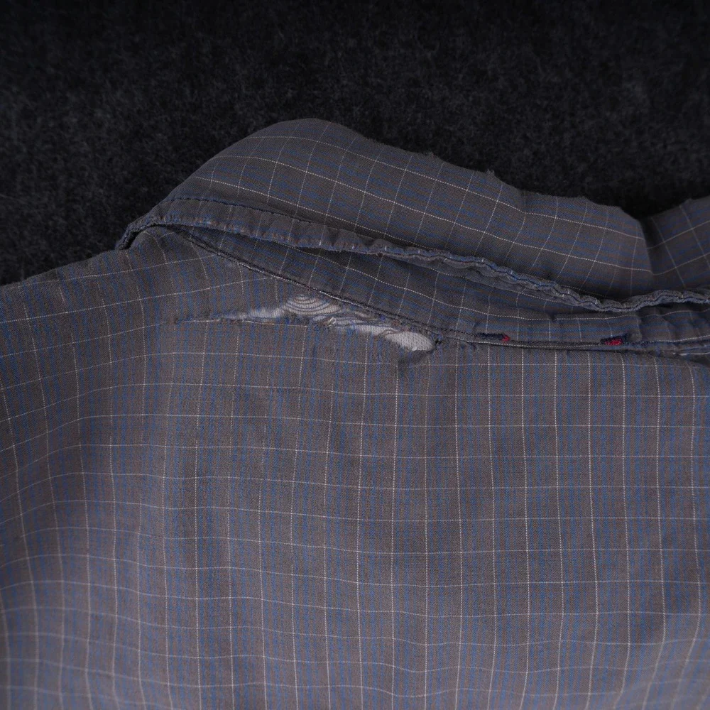The North Face Button Down Shirt Mens XL Grey Fair Plaid Short Sleeve Ripstop